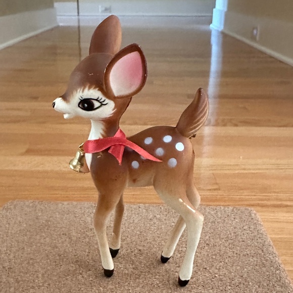 Vintage Bambi Deer Buck Hard Plastic Figure Bell Made in Hong Kong - Picture 2 of 16
